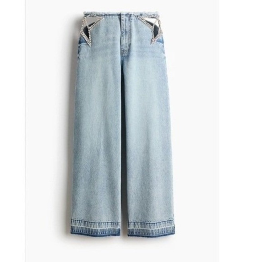 Stella McCartney H&M Crystal-Star Straight-Leg Jeans  | Size 18